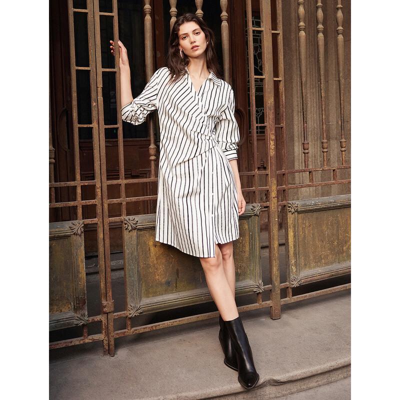 ELLE French Striped Shirtdress