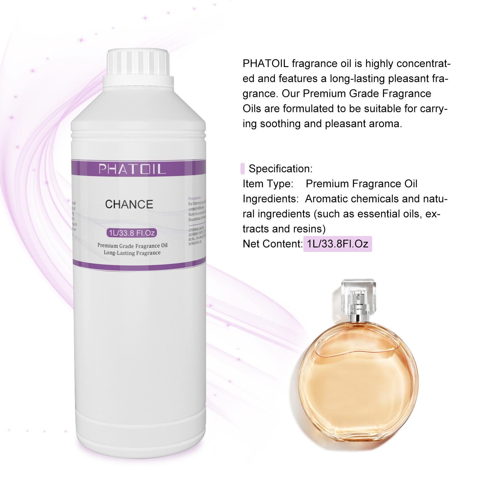 

PHATOIL 1000 мл/33,8 фл. унцій Ароматичні олії для дифузора, виготовлення свічок, парфумерії своїми руками, освіжувачів повітря, ідеальні для домашнього офісу в автомобілі CHANCE