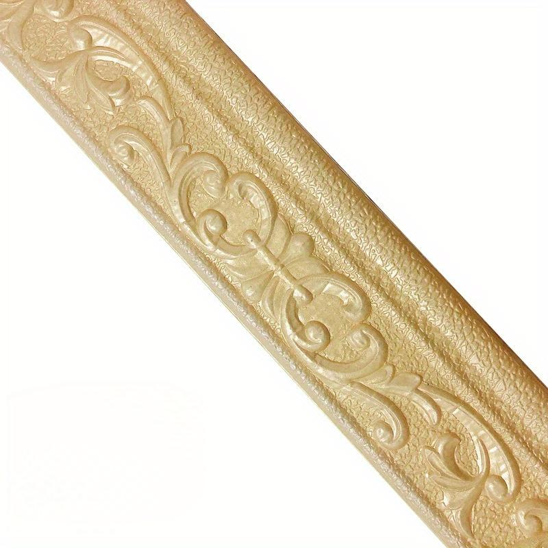 

Настенная полоса-бордюр, самоклеящиеся 3D-обои, водонепроницаемая настенная отделка, плинтус, бордюр, домашний декор, 2,3 м/рулон 3.15*90.55inch золотистый