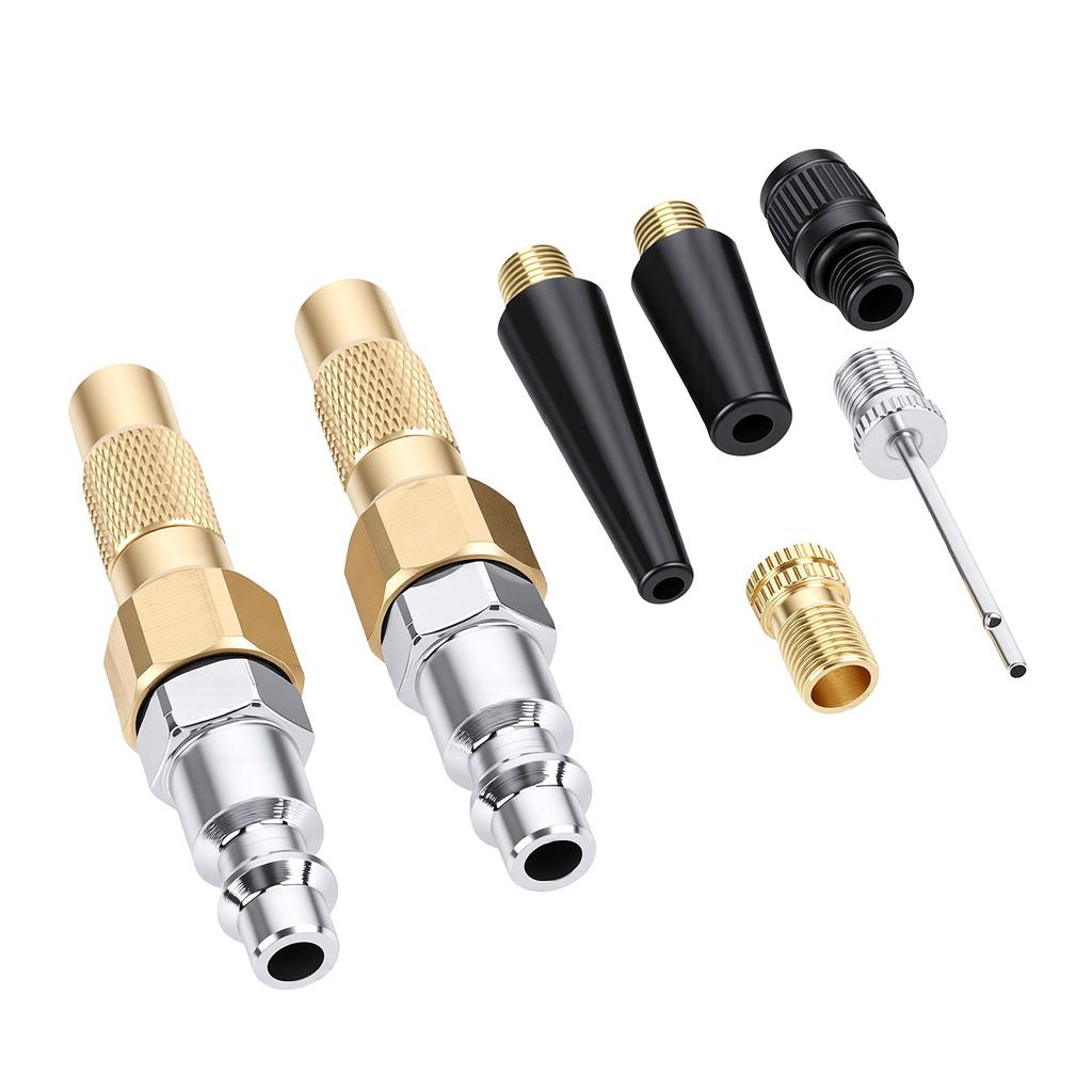 2pcs Heavy Duty Air Chuck with Quick Connector Twist On 1 4in Brass Tire Air Chuck for Tire Inflator Gauge Compressor