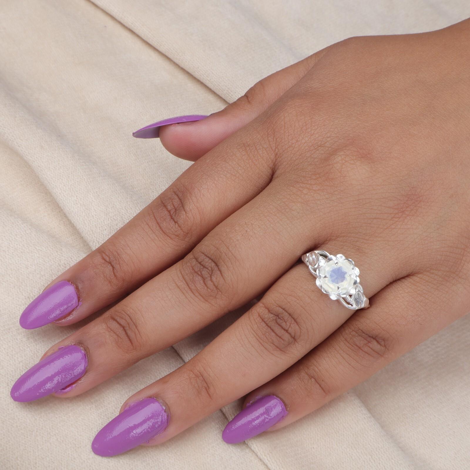 

Редкий молочный опал драгоценный камень 925 стерлинговое серебро бохо ювелирное кольцо для женщин подарок CZR-2-3 13