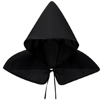 Unisex Cloak Cowl Medieval Hooded Short Cape for Halloween Cosplay Party Props