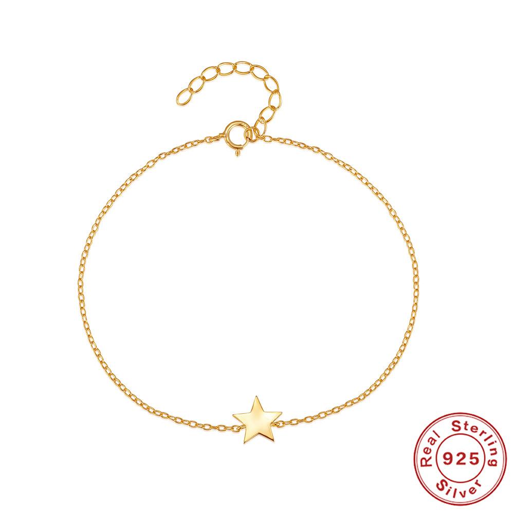 

Стильный и простой классический базовый регулируемый браслет-пентаграмма из стерлингового серебра 925 пробы для повседневной носки 925 Silver