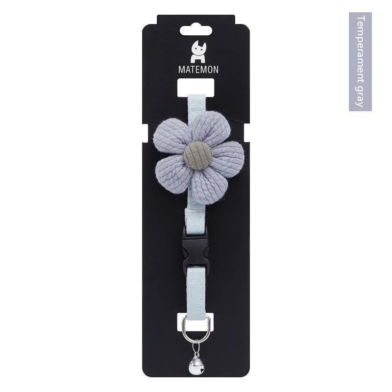 

Новый комплект ошейника для кошек Loop Cat Neck Set 3D Stereo Sunflower Cat Oшейник для кошек Декоративные аксессуары для прогулок серый