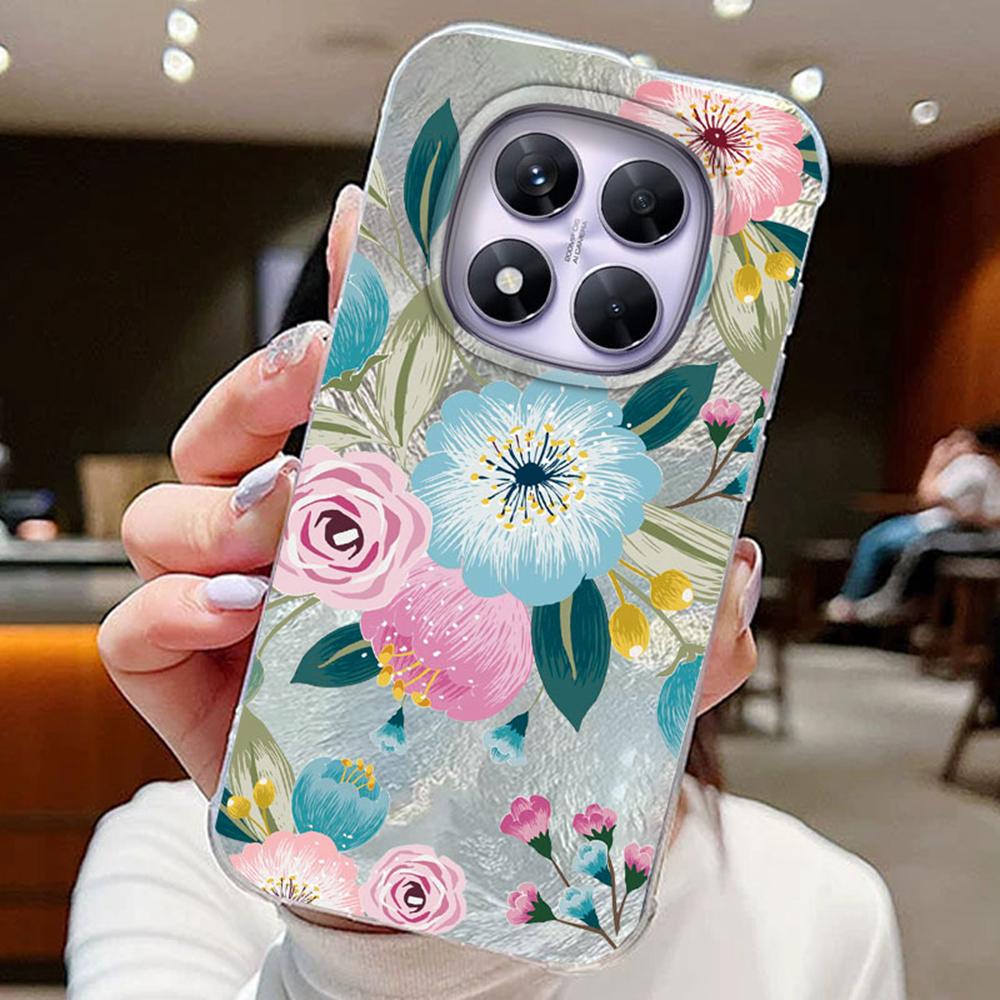 

Красочный градиентный розовый бабочка леопардовый принт для Xiaomi Redmi Note 14 Pro 5G чехлы для телефонов Чехол Прозрачный мягкий силиконовый бампер Жесткий ПК задняя крышка Redmi Note 14 Pro 5G белый