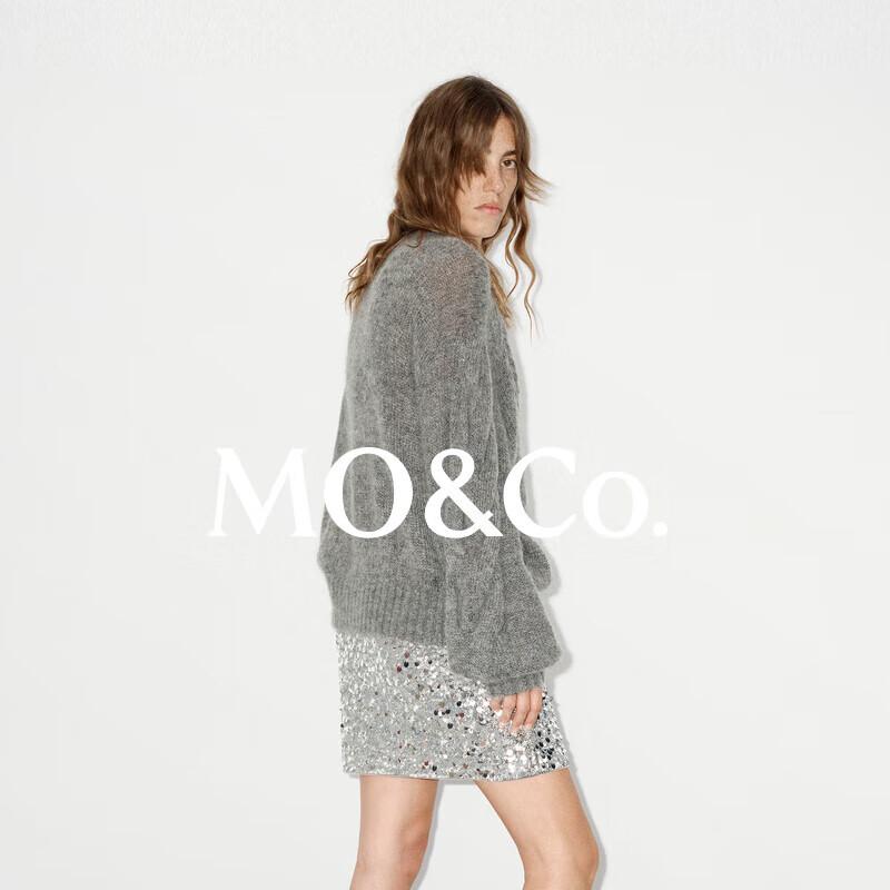 MO&Co. Qin Lan Edition Mohair Wool Cable Knit Bow Sweater