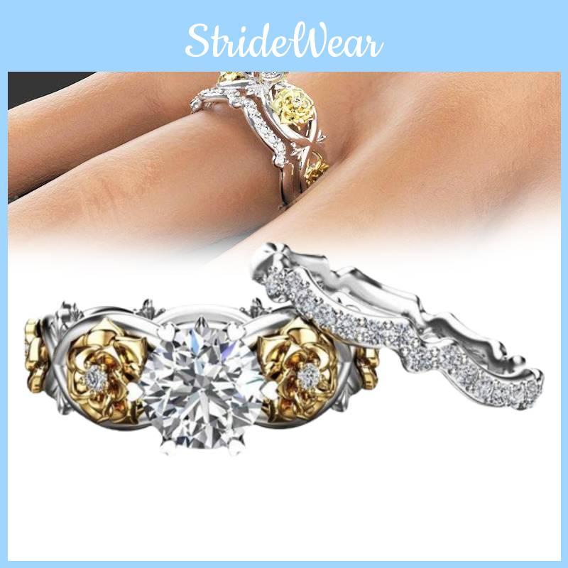 Elegant Rose Gold Floral Rings For Women Modern Metal Jewelry Available In All Sizes