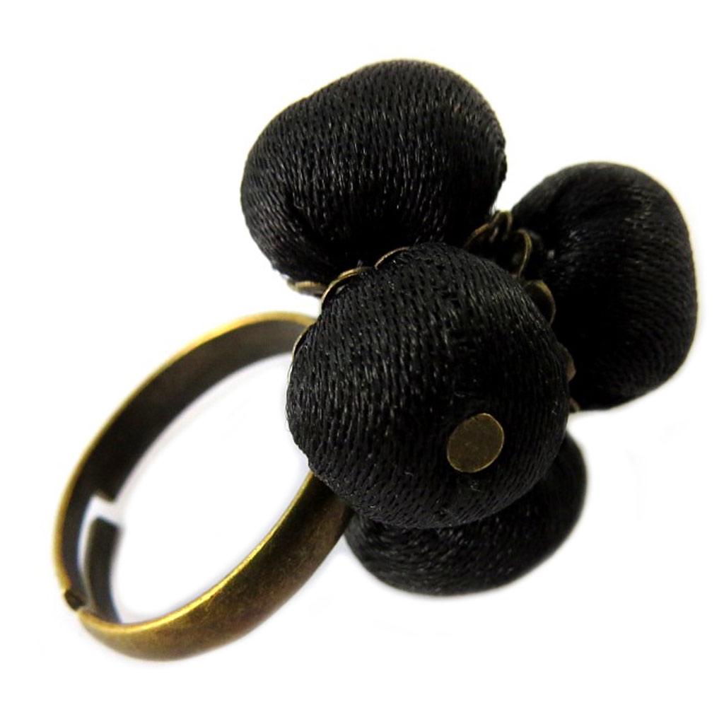 Les Trésors De Lily [P1668] - Bague artisanale 'Les Antoinettes' noir (fait main)