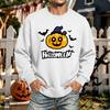 Men's Halloween Printed Long Sleeve T-Shirt Crewneck Casual Sports Top Unisex for Couples