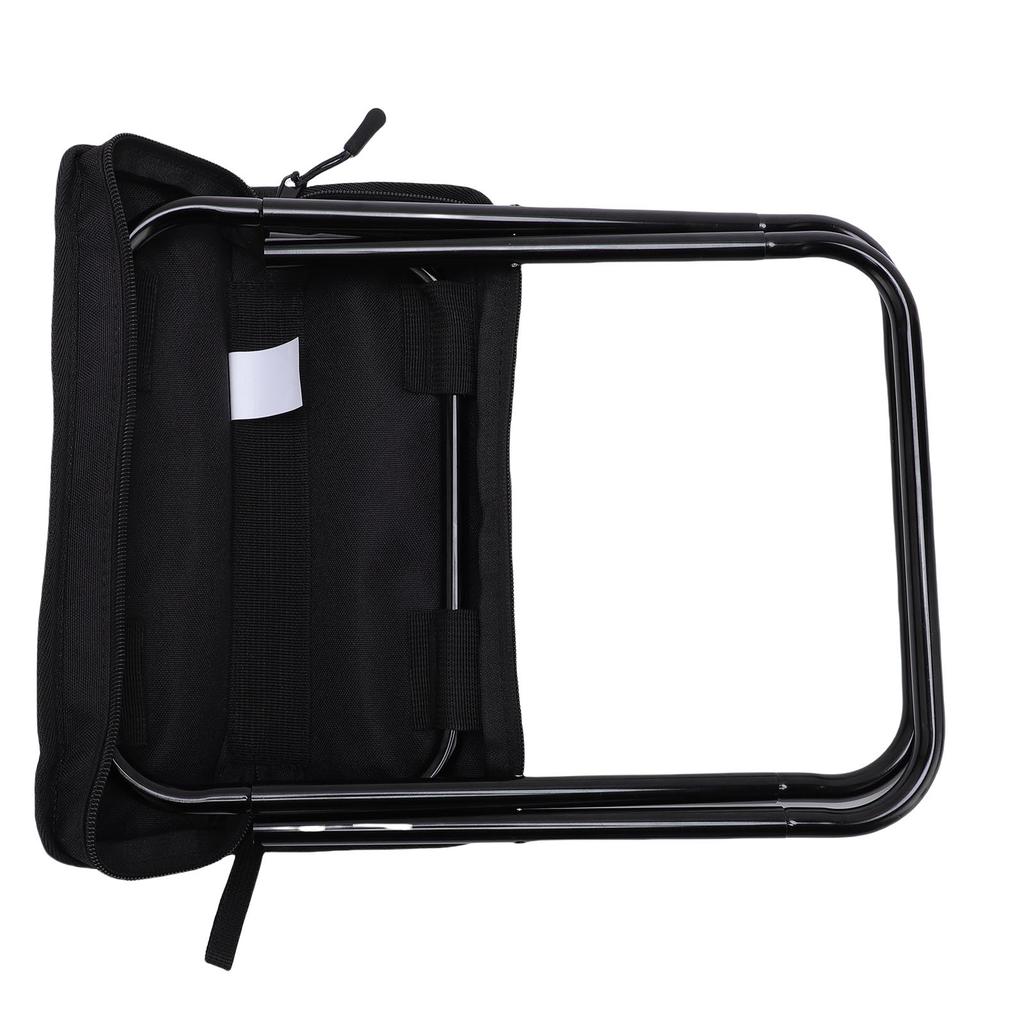 Camping Stool Lightweight Aluminum Alloy Frame Folding Stool Integrated Storage for Travel Hiking Fishing Beach Black