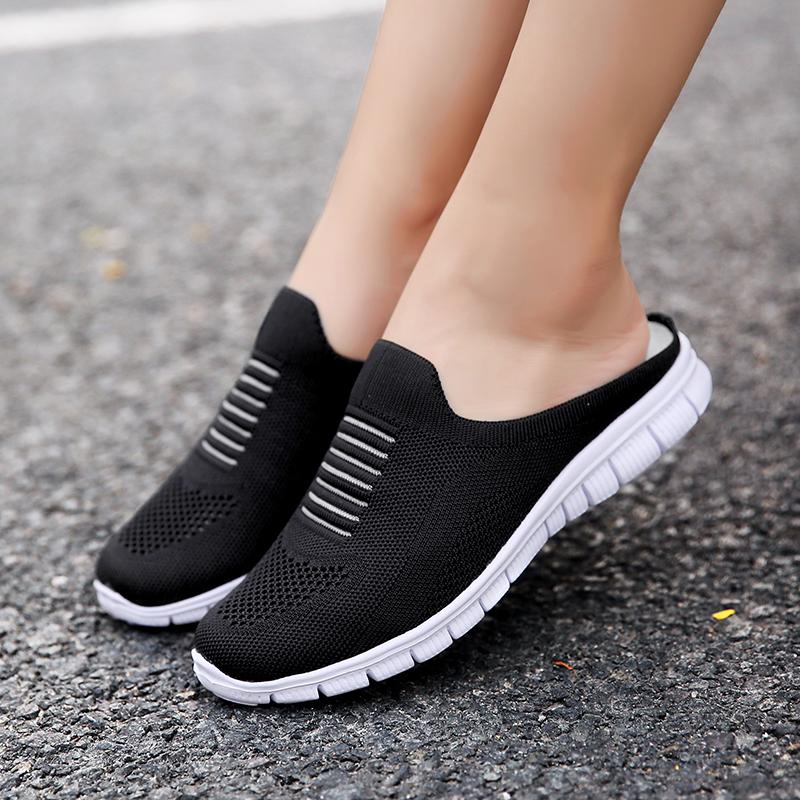 Women's Clogs Backless Sandals Walking Sneakers Summer Girls' Footwear Slip-on Casual Travel Mule Slippers for Girl Over Sized