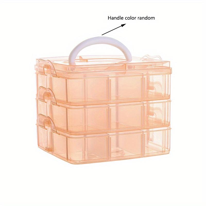 

15*15*12,5 см. Трехслойная съемная прозрачная пластиковая коробка для хранения ювелирных изделий, переносная вместительная коробка для хранения ожерелий, колец и сережек. оранжевый