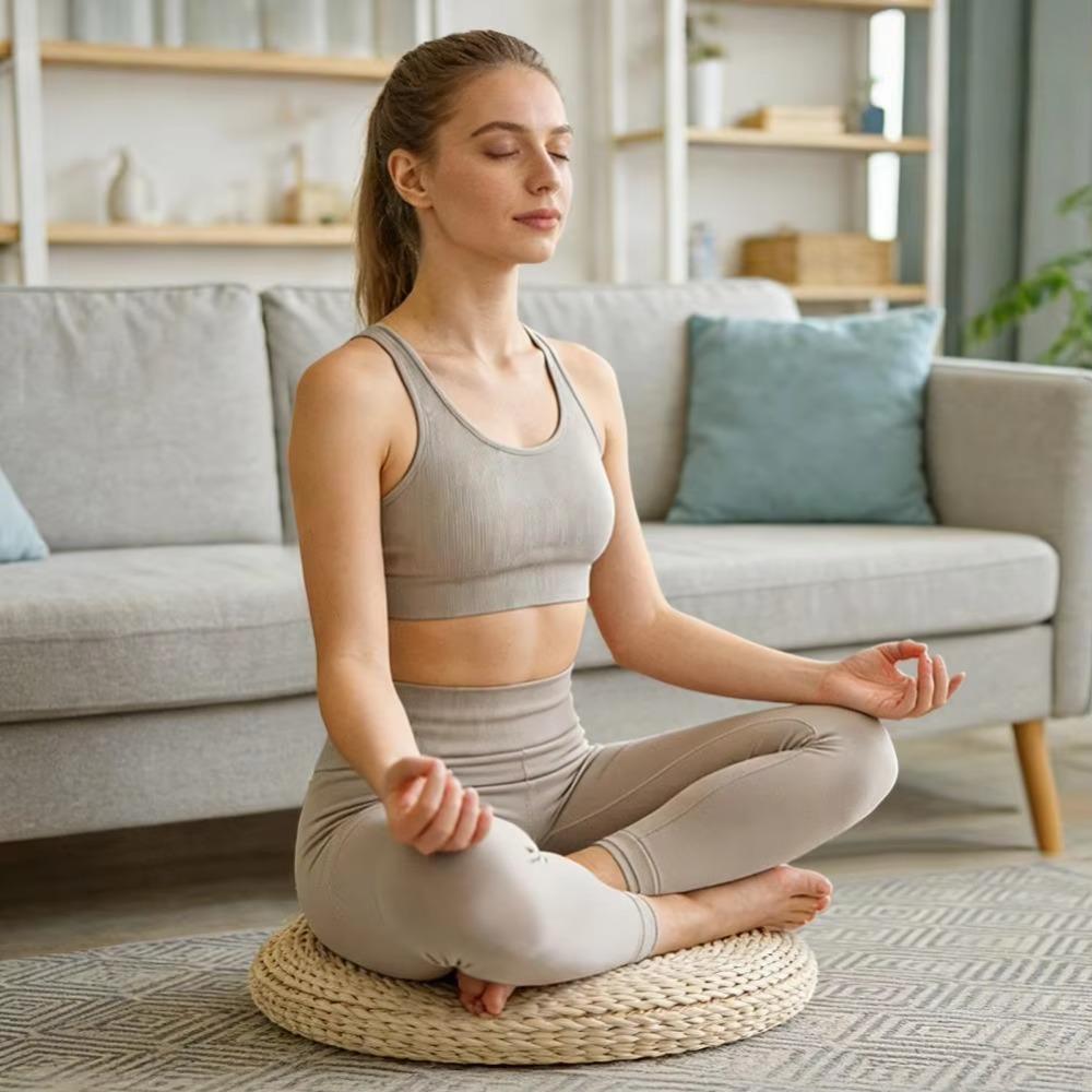 Japanese-style Straw Weaving Sitting Cushion Thickened Seat Cushion Yoga Seat Mat Living Room