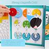 1Set Magnetic Fraction Demonstration Book, Magnetic Fraction Tiles, Fractions Manipulatives, Score Disk Demonstrator Math Puzzle