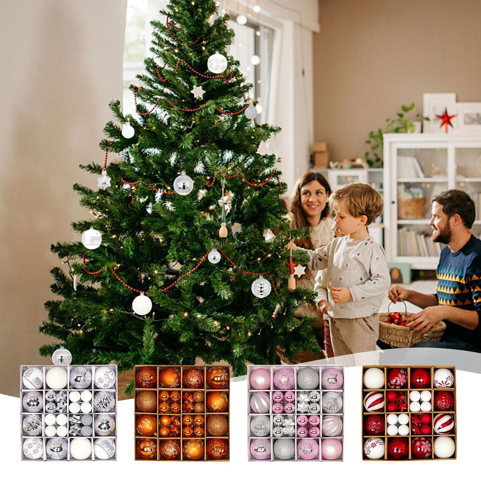 

44 шт. різнокольорових різдвяних підвісних кульок - різдвяні кулькові прикраси для святкових ялинок різнокольоровий