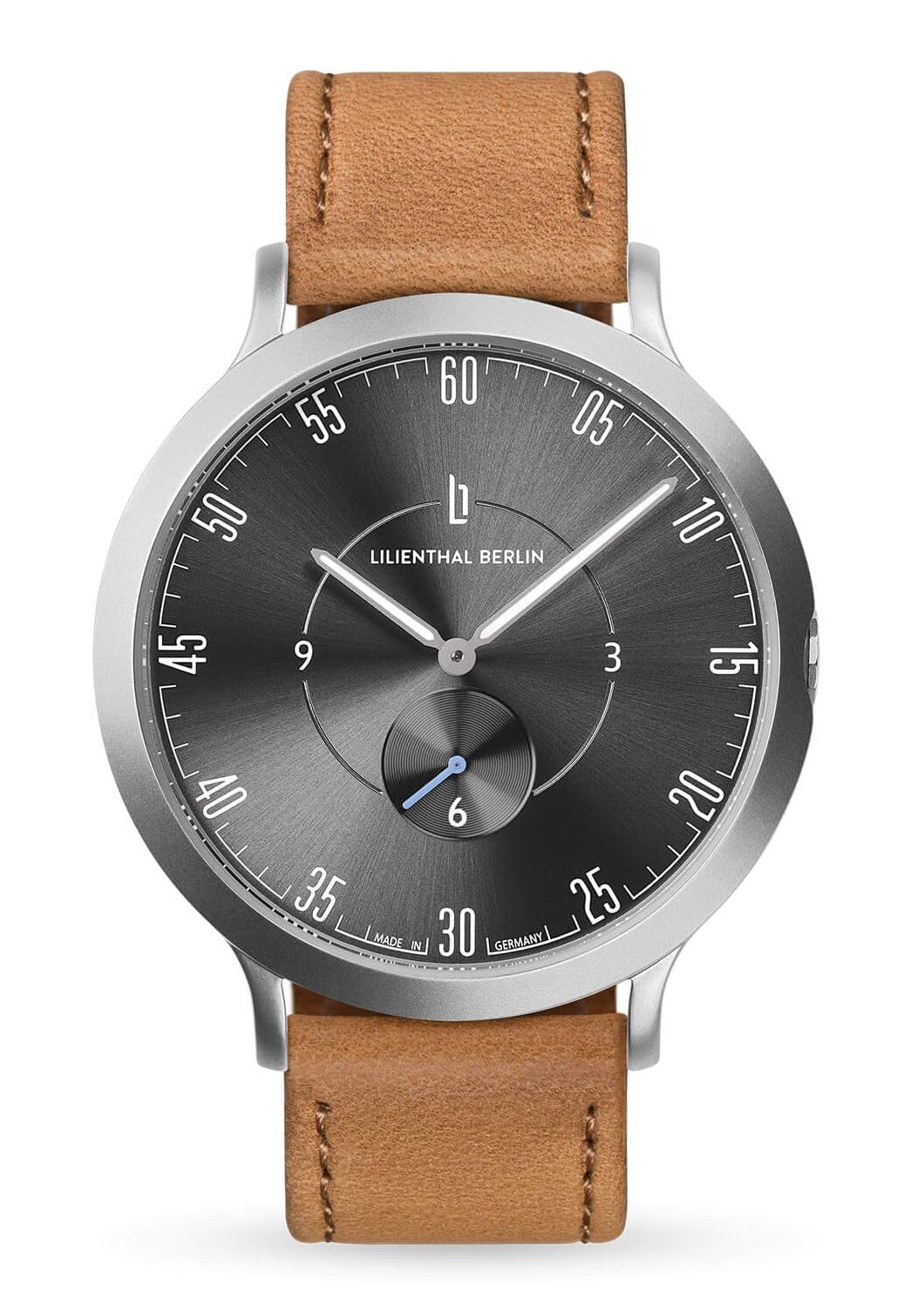 

Lilianthal Berlin Brown Watch with Small Made in Men s Seconds, Germany, L01-109-B006A сірий колір
