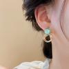 3 Colors Retro Brushed Round Stud Earrings for Women Temperament Rhinestones Ear Studs Trendy Charms Jewelry K1