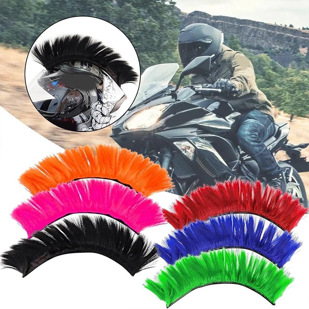 Synthetic Hawks Motor Helmet Decor Reusable Hair Sticker Funny Outdoor Wig