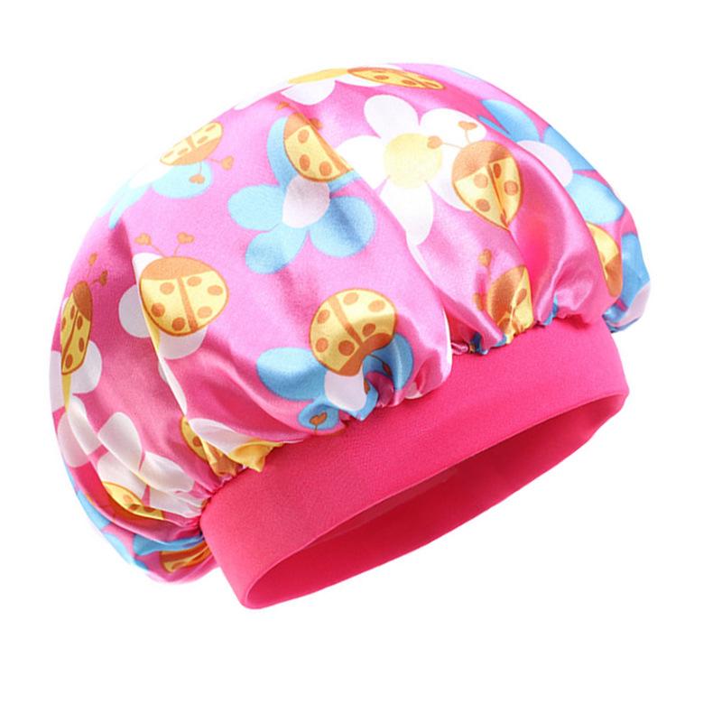 Baby Satin Sleep Cap with Cute Print – Infant Head Scarf & Bath Hat