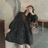 300 Jin Plus Size Retro Long-Sleeve A-Line Dress for Spring and Autumn - Korean Style for Female Students.