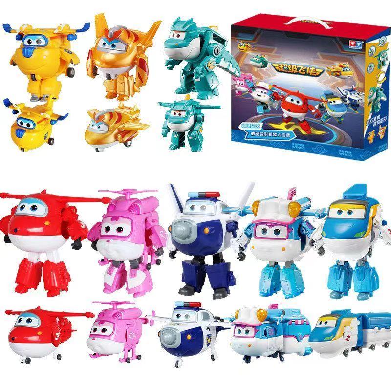 Super Wings 14-Pack Transforming Toys 2 Inch Airplane Collector Character with Dinosaur Mini Action Figure Kids Gift
