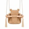 Balancoire Bebe Bois GINGER HOME Motif Ours avec Assise Coton Securisee 28 x 28 x 196 cm