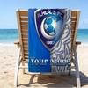 Custom Name Beach Towel Al Hilal Emblem Design Beach Towel, Soft Microfiber, Gift for Her/Him, Birthday, for Pool, Beach, Travel, Fan gifts