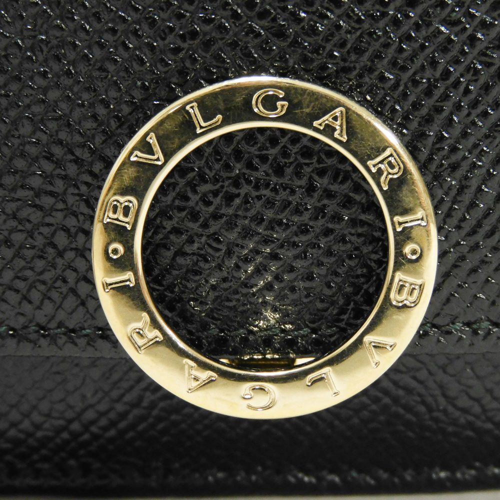 Used 11679 Trifold Wallet 288648 7942 RFID IC Chip Gold Compact Wallet Logo Clip Black Unisex from Japan AUTHENTIC
