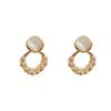 Silver needle same gold earrings women's light luxury high-end temperament pearl stud earrings retro new earrings