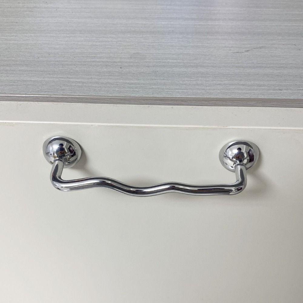 Wave Shaped Cabinet Door Handles Bright Silver Wardrobe Pulls Cabinet Bar Pulls  For Wardrobe