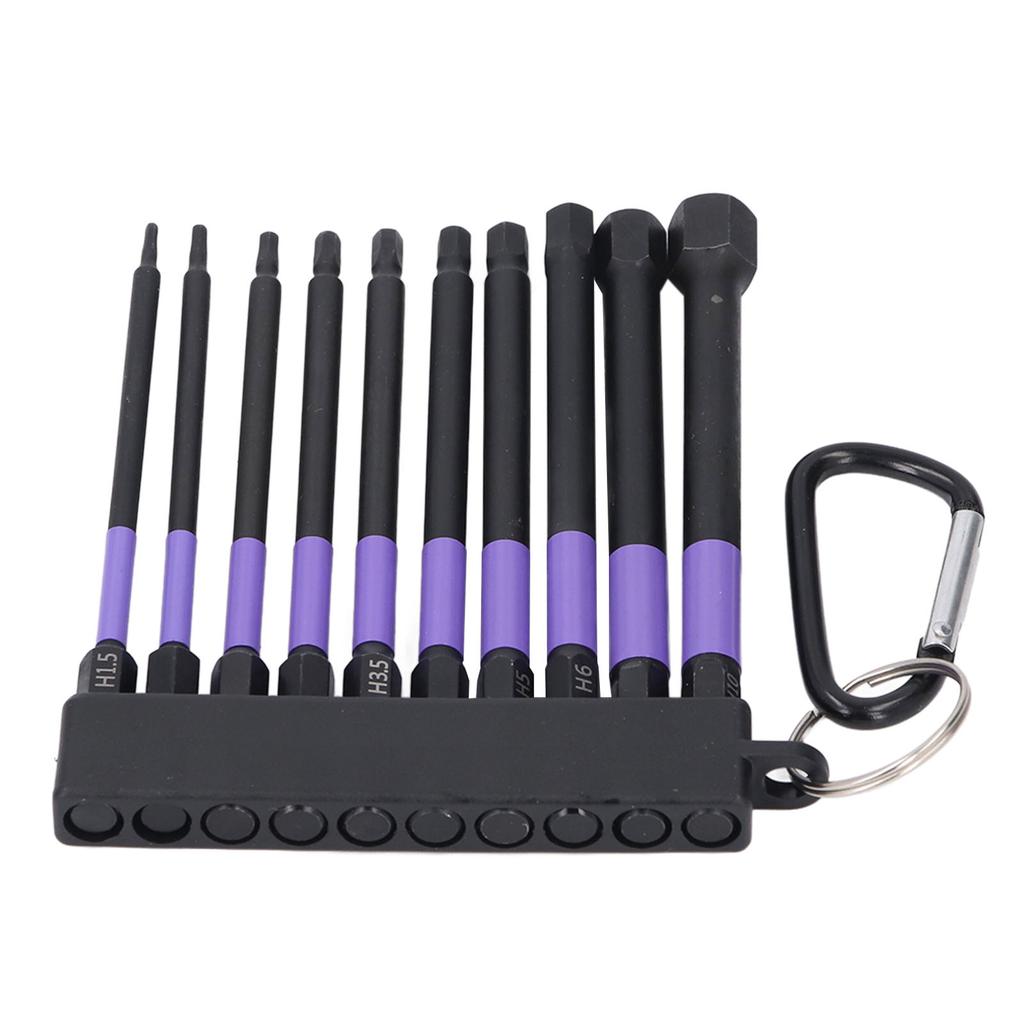10-teiliges Schlagbohrer-Bit-Set TS2 Legierter Stahl 4 Zoll 100 mm Violett Hochfest Magnetisches Schraubendreher-Bit-Set