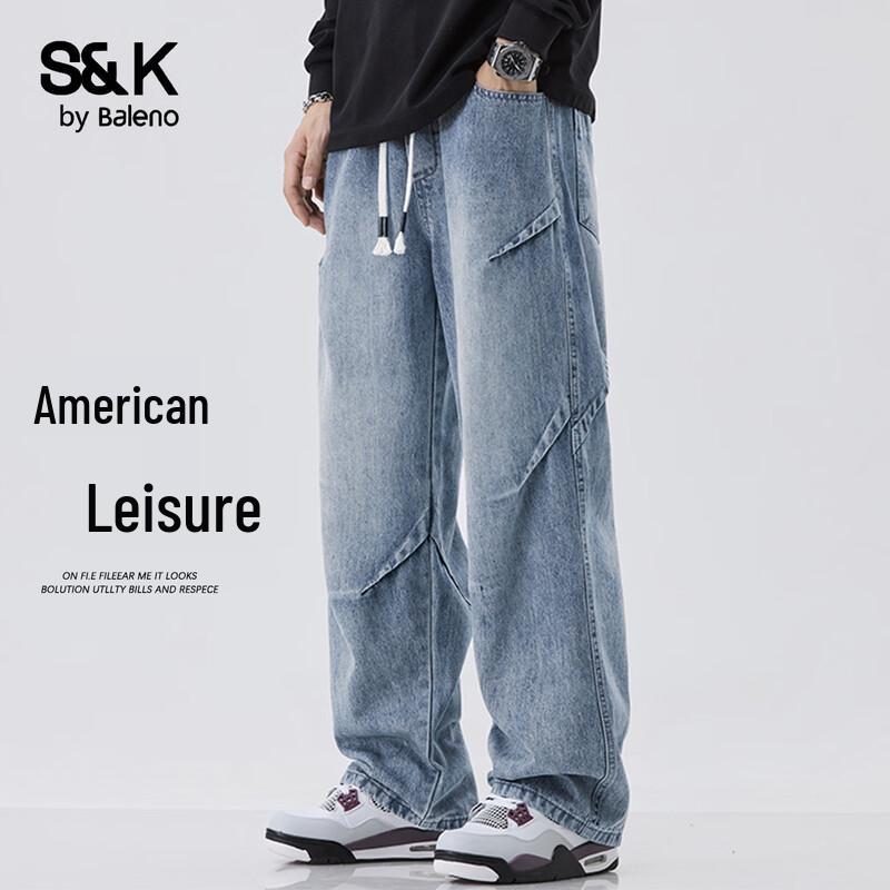 Baleno S&K Series Men s American Retro Straight-Leg Jeans XL