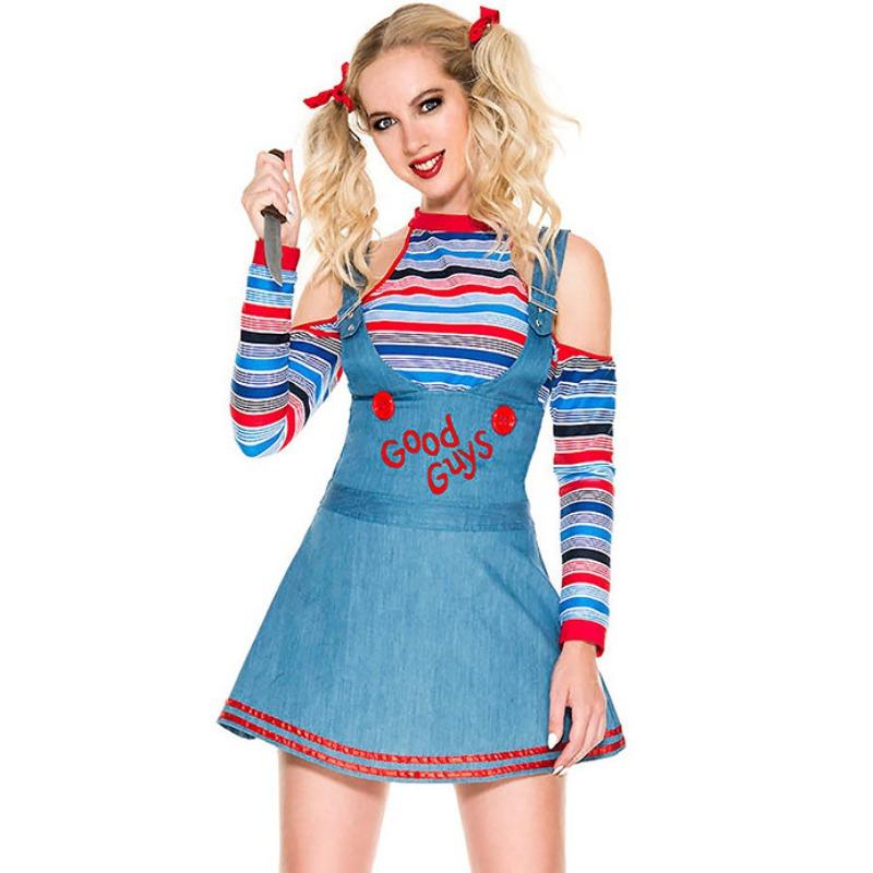 Halloween circus clown costume good guys scary ghost doll soul girl
