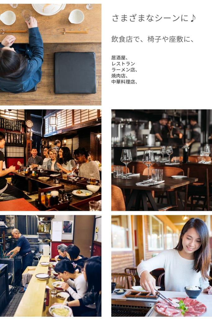 Golden Eagle Leather Made In 40x40x5 Cushion, Japan, Low-Rebound, High-Rebound Urethane, Column, (Black, 2)