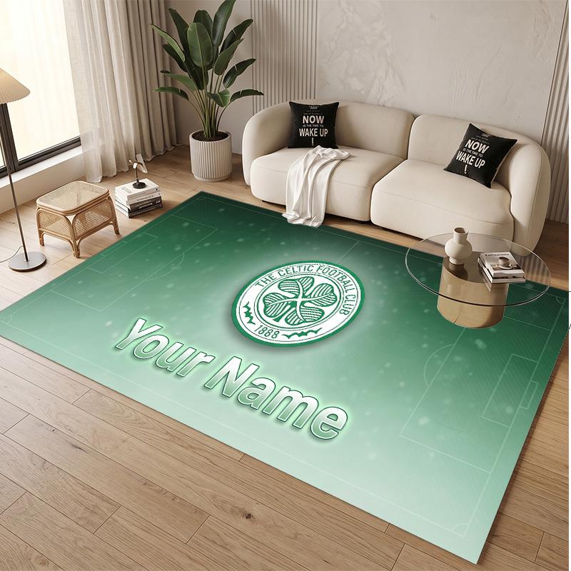 Personalized Crystal Velvet Carpet Celtic FC Pattern Non Slip Floor Rug