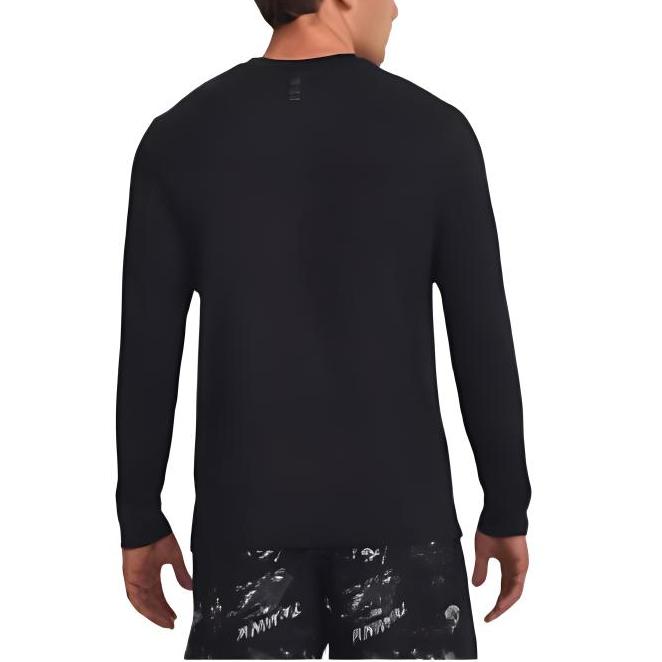 Under Armour Run Laa Letter Print Slim Fit Round Neck Running Long Sleeve T-Shirt Men Tops Black 1379303-001