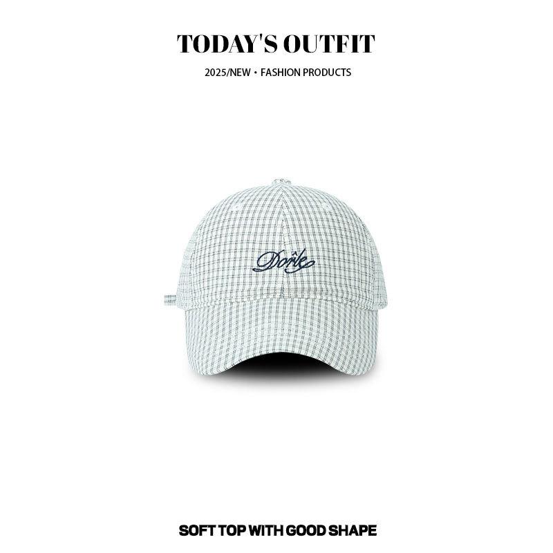Couple Casual Baseball Hat Men's Plaid Baseball Hat