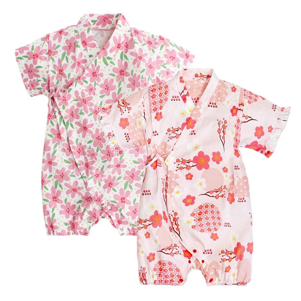 Ubranka dla niemowląt w kratkę i kwiaty Rozmiar 80 [Reegoo Peter] Dziewczynki, Jinbei, Kombinezony, Pajacyki, Chłopcy, 100% Bawełna, Lato, Krótki rękaw, Szyte, Wzór,