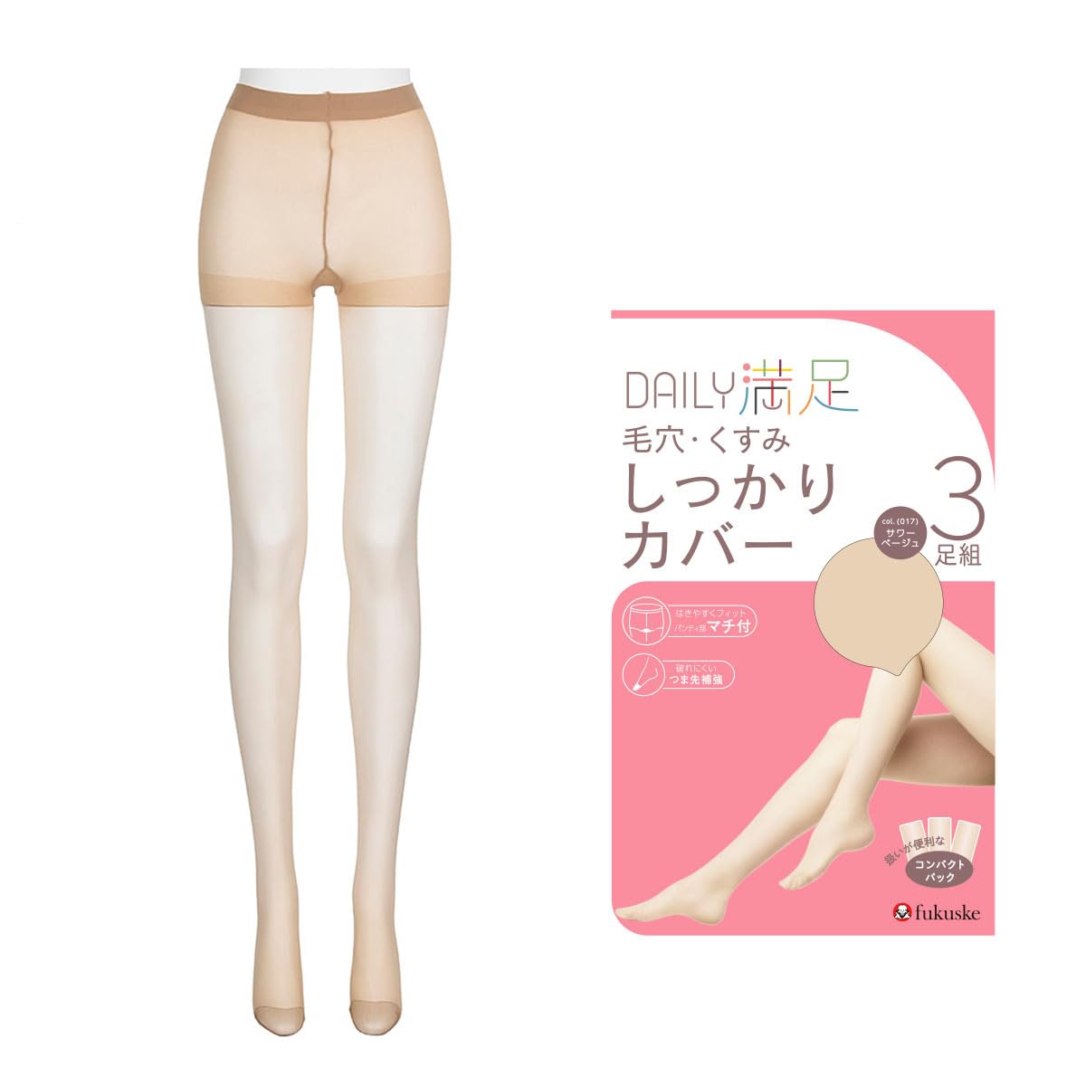 

Stockings Set of SCY Black [Fukusuke] [Daily Satisfaction] Pantyhose, 3, Zokki, Fukusuke, Women s, 190-1863, чорний