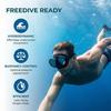 Wet Low Volume Diving Mask Tempered Glass Freedive Mask J-type Diving Mask Snorkel Set with Camera Mount Black