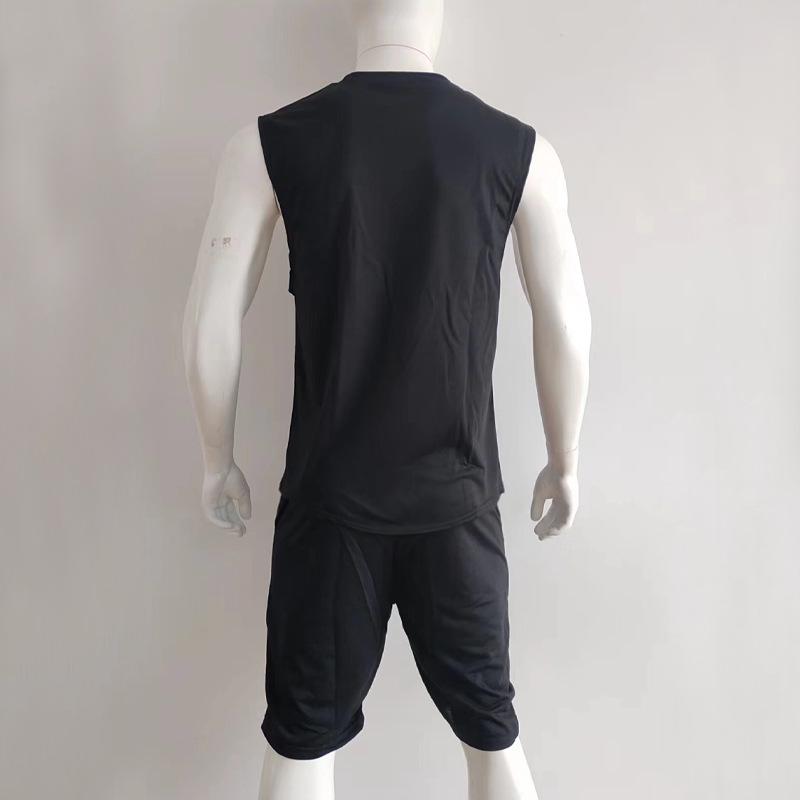 Men's Summer Sleeveless Sports Set: Casual Solid Color Tank Top & Shorts