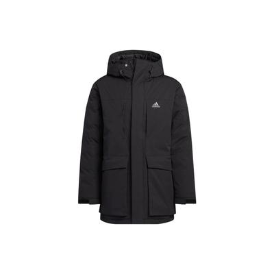 FW22 Down Parka With Printed Logo And Zip Hood Men Outerwear Black HN2096