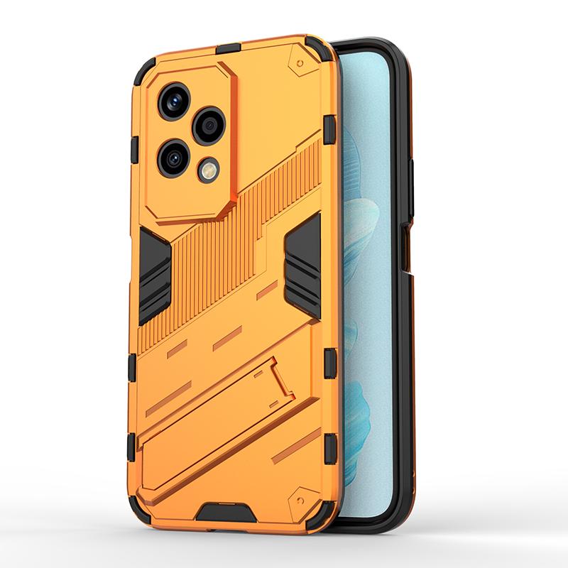 Luxury Solid Color Armor Soft TPU+Hard PC Holder Shockproof Phone Case For Honor 200 Pro 90 70 50 100 Pro Lite Bumper Back Cover