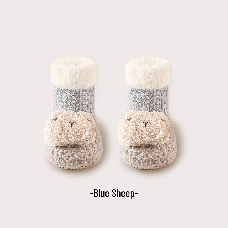 Cartoon Infant Non-Slip Mid-Calf Winter Socks - Thick & Warm Floor Shoes