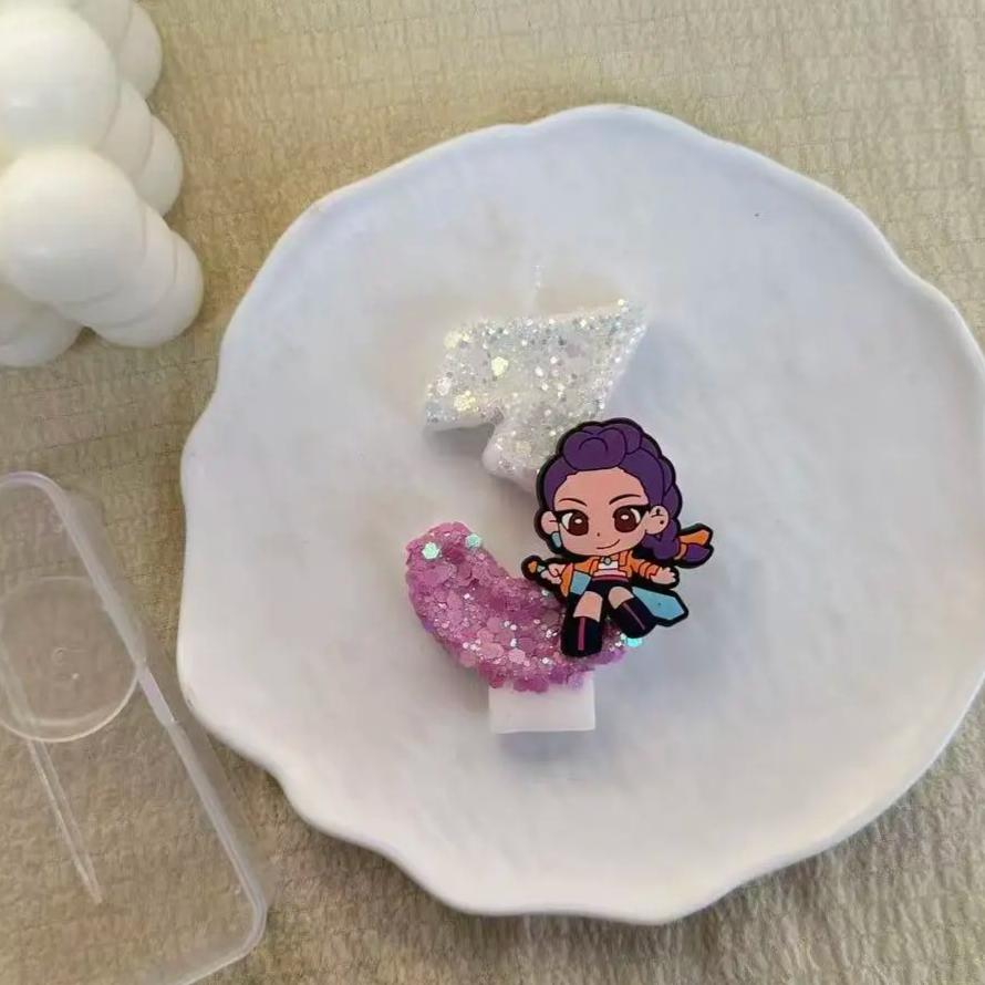 Kpop Monster Hunting Theme Creative Accessories 1-9 Birthday Candles, DIY Creative Birthday Candles for Children's Birthday Part