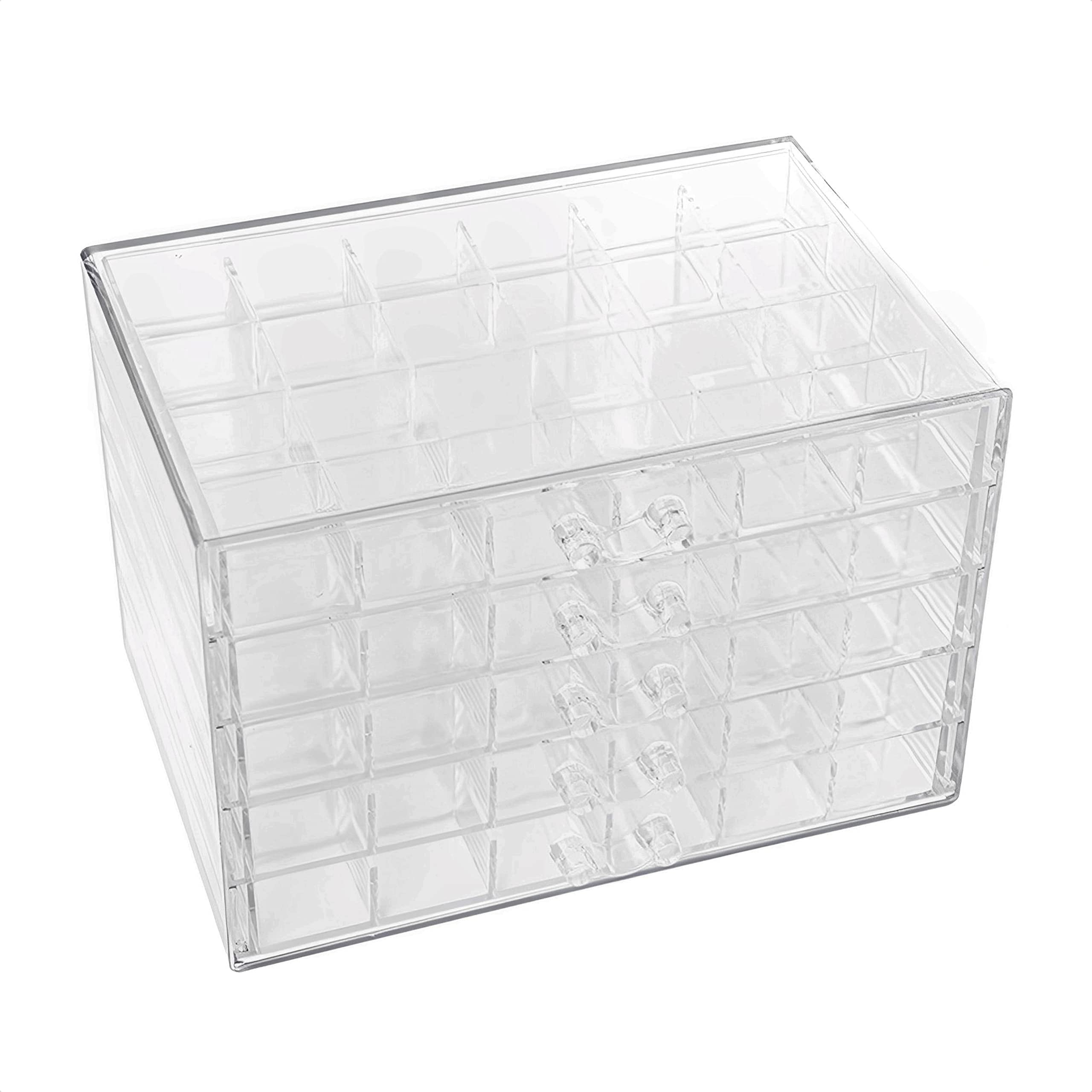 

East Leaf Bead Cabinet, Коробка для хранения лаков для ногтей, Маленький органайзер, Аксессуары, Маленький органайзер [5 ярусов, 120 ячеек, Прозрачный акрил, 21,5x14,5x15см]