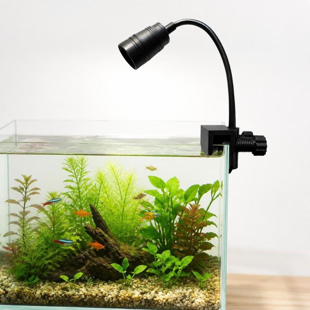 5/6/7W Fish Tank Clip Lamp Aluminum Alloy Variable Focus Aquarium Viewing Light USB Waterproof Plants Grow Lamp