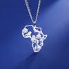 Myshape Tierkarte Löwe Giraffe Elefant Anhänger Edelstahl Halskette Mode für Herren und Jungen Ethnischer Schmuck Geschenk