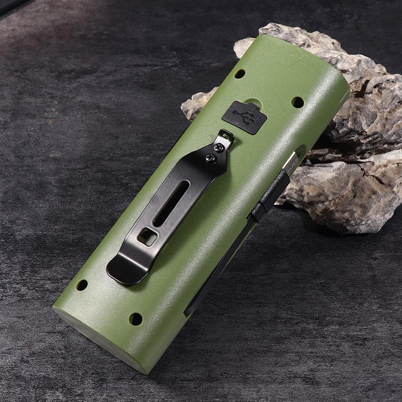 Ultra Bright Multifunctional Flashlight & Power Bank with Side Warning Light, Digital Display, and Bicycle Light