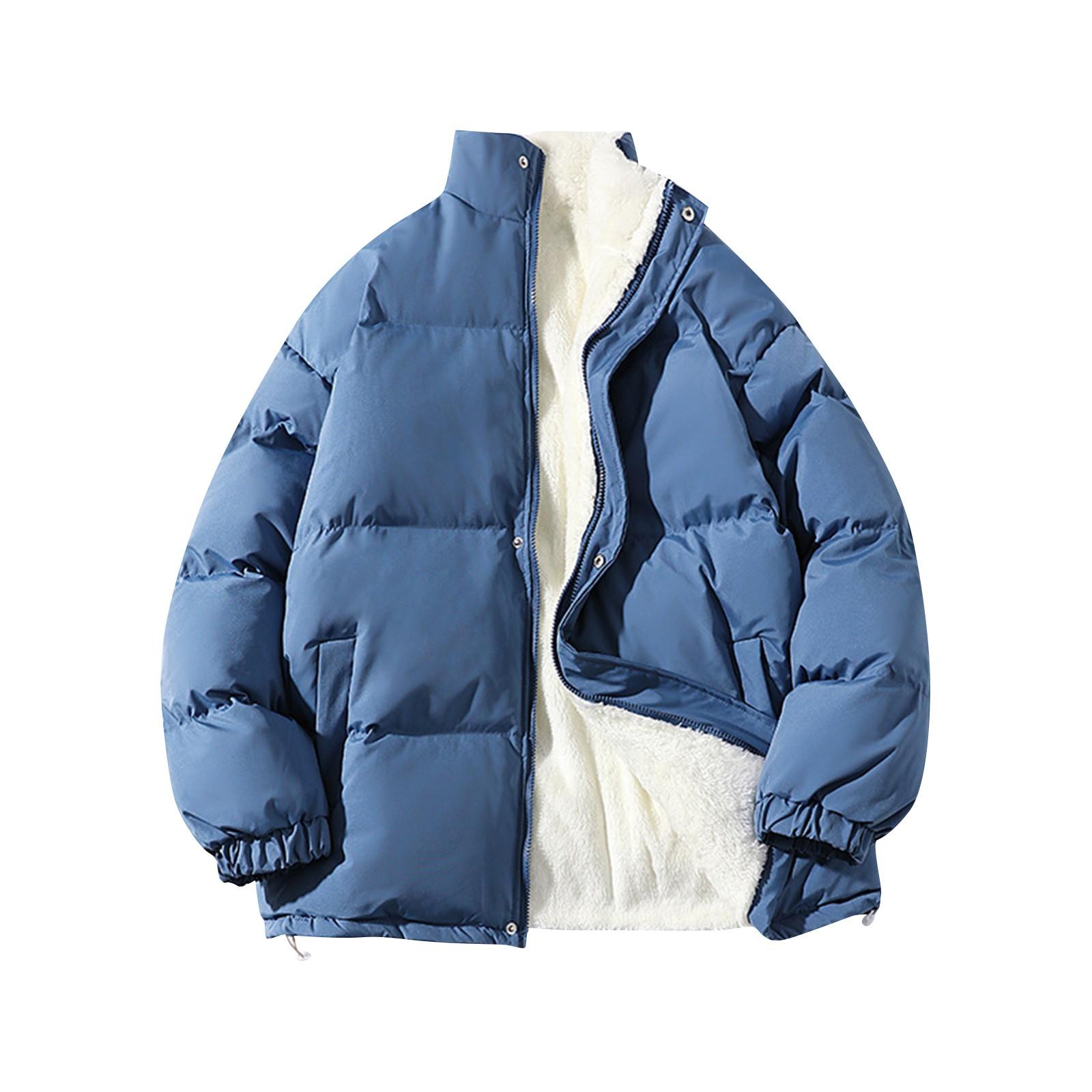 Мужской плюшевый толстый хлопковый свитер с однотонным воротником — фото 3